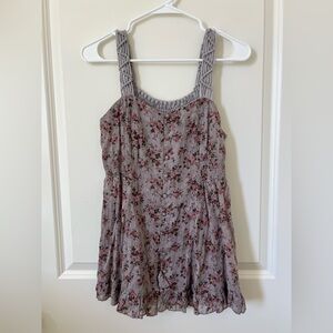 Floral Sleeveless Dress with Braided Straps
